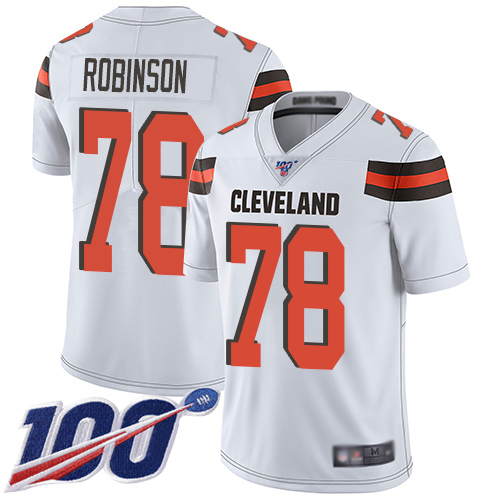 Cleveland Browns Greg Robinson Men White Limited Jersey 78 NFL Football Road 100th Season Vapor Untouchable